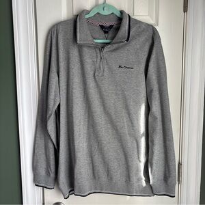 NWT Ben Sherman Gray Heather Quarter-Zip Pullover